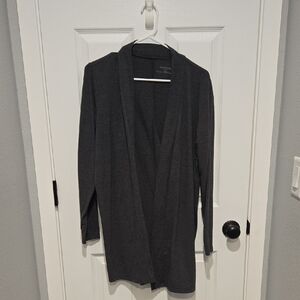 Charcoal Open Front Cardigan